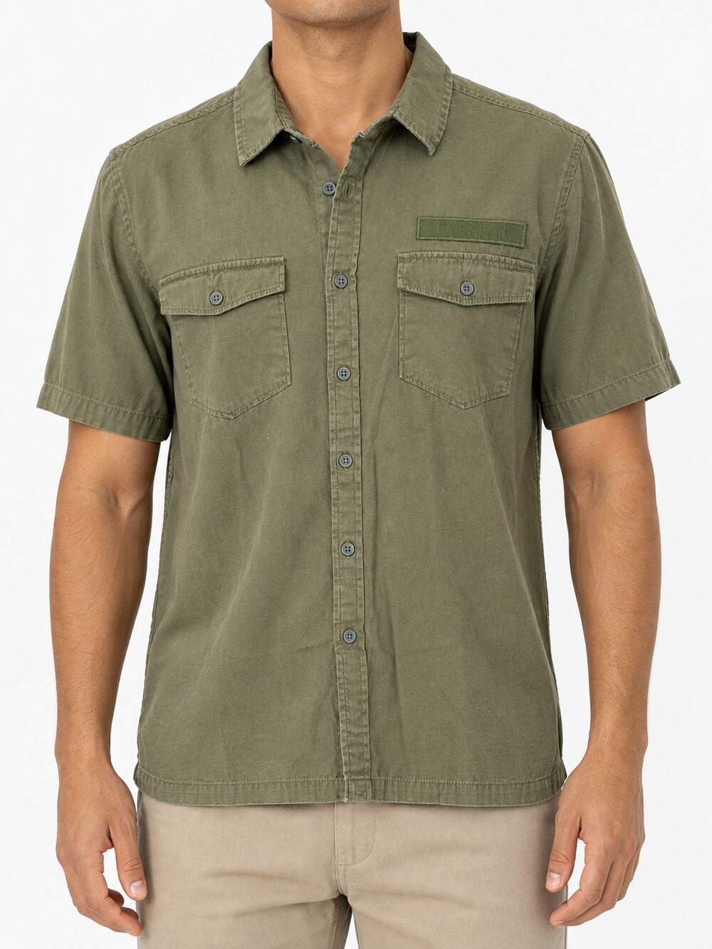 Blizzard World of Warcraft Azeroth Olive Utility Button-Up Shirt Men's M Fandome
